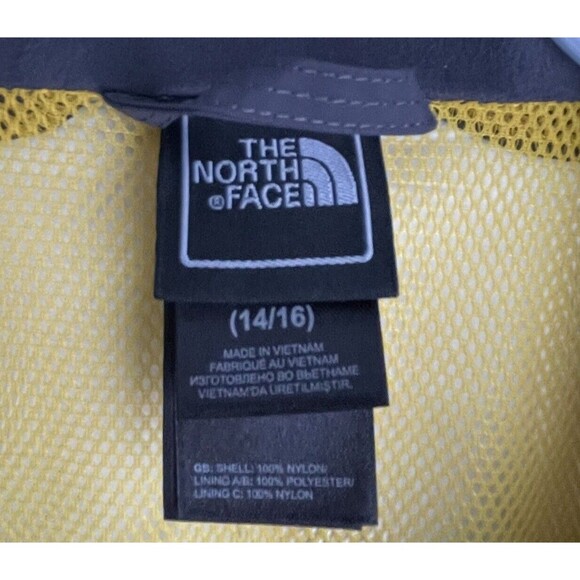 The North Face HyVent Jacket Size Youth Large 14/16 Nylon Full Zip Gray Yellow - Picture 8 of 16